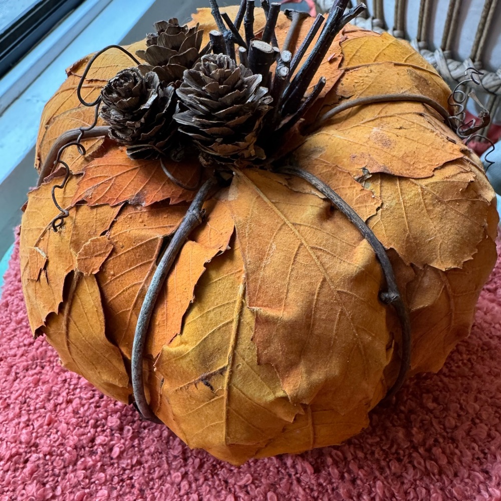 Rustic Orange & Red Leaf Pumpkins set - Picture 5 of 5
